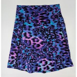 K-Deer Women's Active Skort Size Small Purple Blue Abstract Print Yoga Gym
